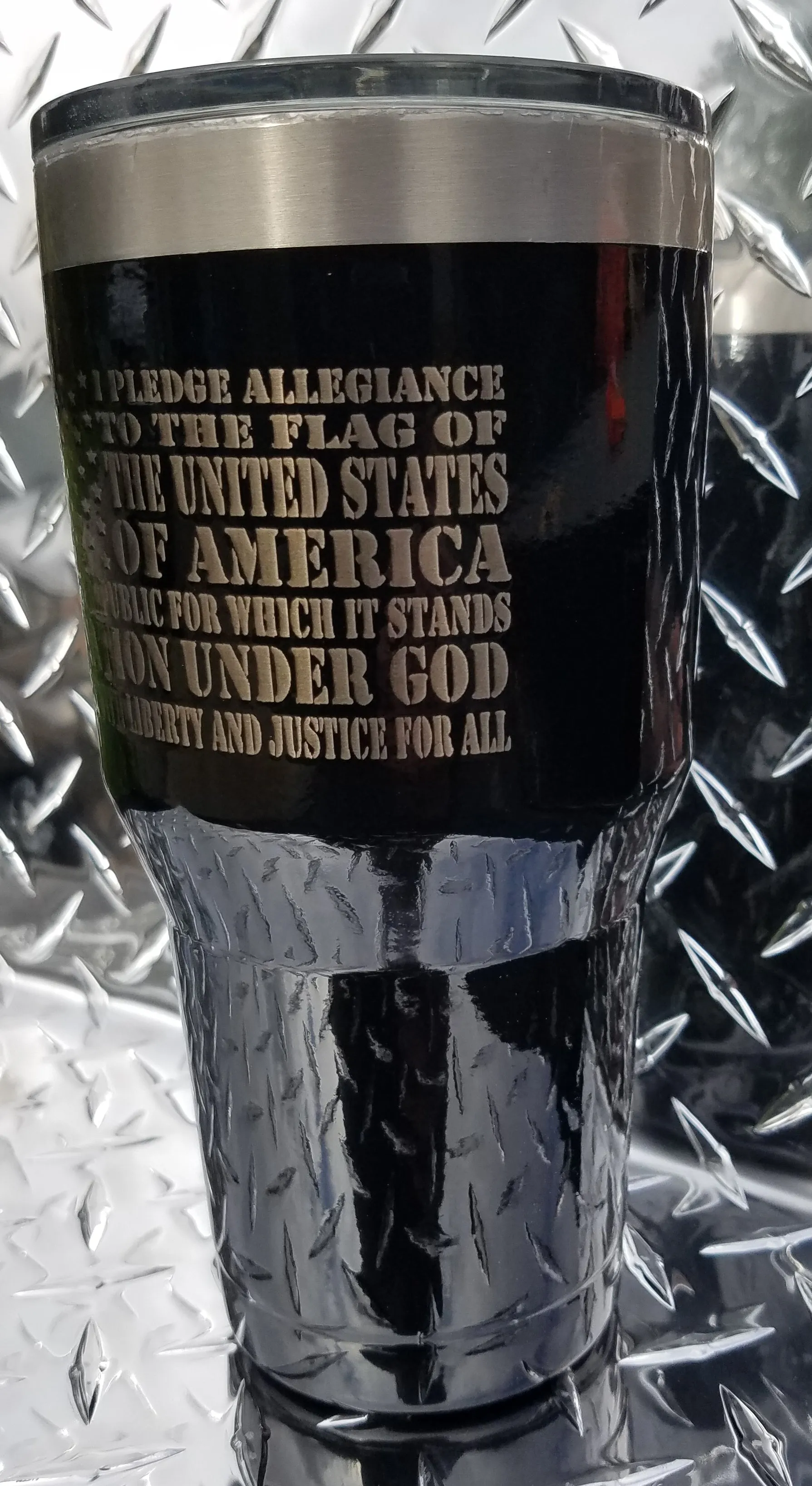 Pledge of Allegiance  engraved tumbler