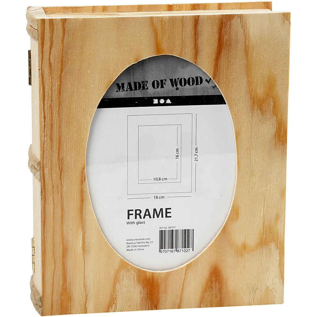 Plywood Wood Book Shaped Magnetic Closure Storage Box Decoration Crafts 21.7x18 cm