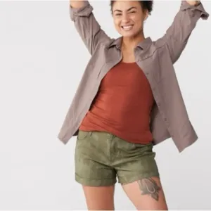 prAna Halle Shorts II 5&quot; Inseam in Sage Camo Sz. 0