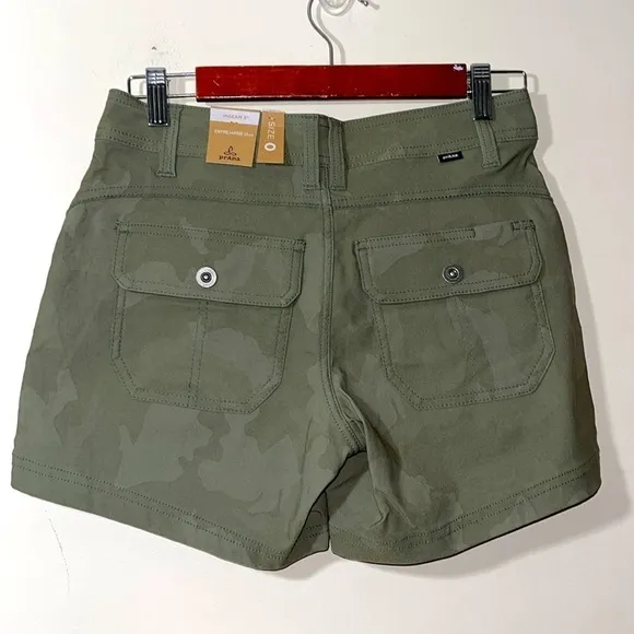 prAna Halle Shorts II 5&quot; Inseam in Sage Camo Sz. 0
