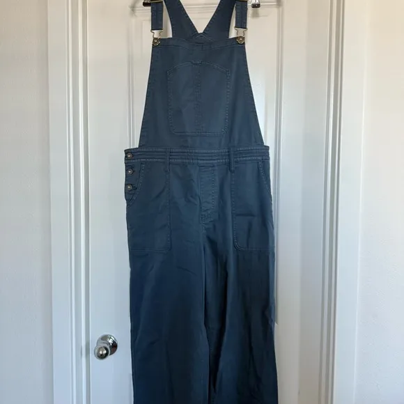 Prana Sancho overalls jumper navy blue large organic cotton utilitarian
