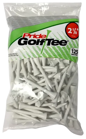 Pride Deluxe Wood Golf Tees 2-1/8" - Retail Bags