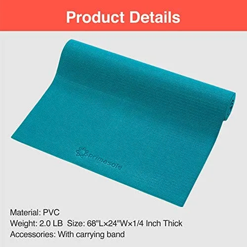 Primasole Yoga Mat with Carry Strap for Yoga Pilates Fitness and Floor Workout at Home and Gym 1/3 thick (Jango Green Color) PSS91NH011A