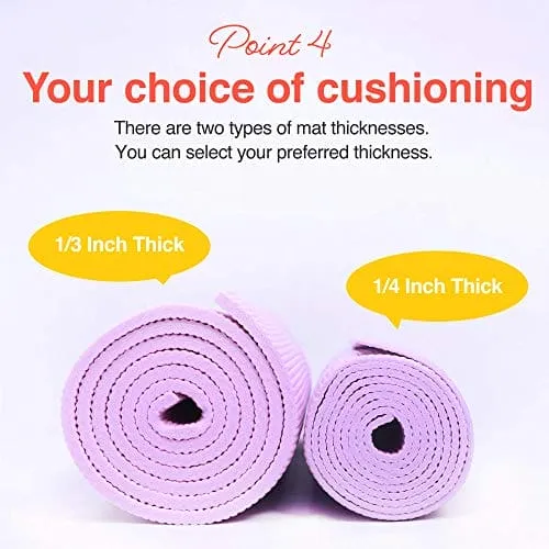 Primasole Yoga Mat with Carry Strap for Yoga Pilates Fitness and Floor Workout at Home and Gym 1/4 thick (Earth Brown Gray Color) PSS91NH004A