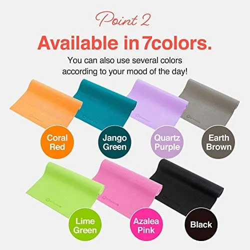 Primasole Yoga Mat with Carry Strap for Yoga Pilates Fitness and Floor Workout at Home and Gym 1/4 thick (Earth Brown Gray Color) PSS91NH004A
