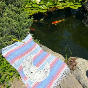 "I Love You to the Moon" - Purple/Pink Throw - Falza Mexican Blanket - Wholesale