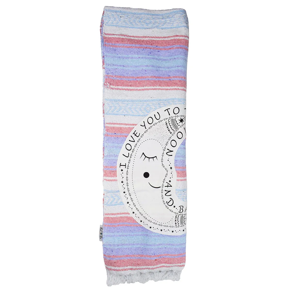 "I Love You to the Moon" - Purple/Pink Throw - Falza Mexican Blanket - Wholesale