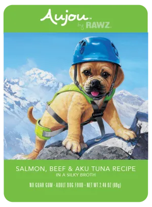 Rawz Aujou Salmon, Beef & Aku Tuna Pouch Dog Food