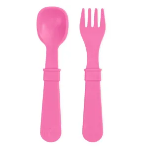 Re-Play - Toddler Utensil Pair - Bright Pink