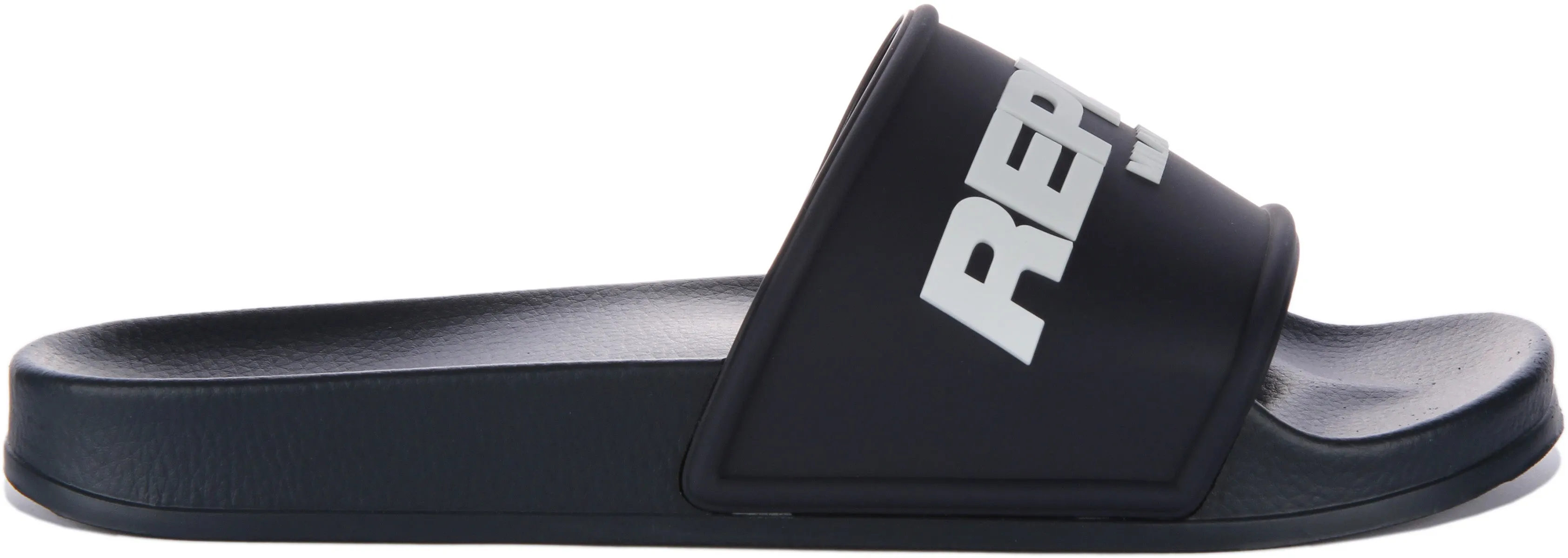 Replay Up Emboss Slider In Navy White For Men