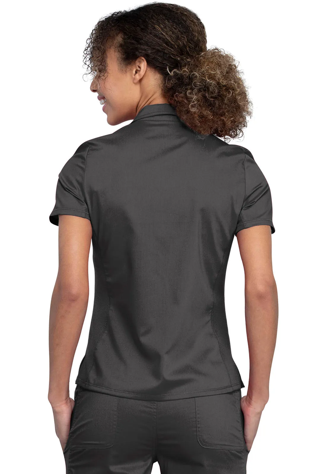 Revolution WW698 Tuckable Snap Front Polo Shirt Pewter