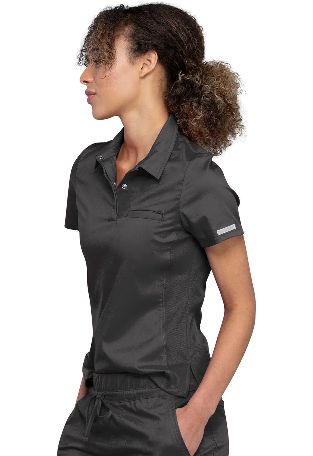 Revolution WW698 Tuckable Snap Front Polo Shirt Pewter