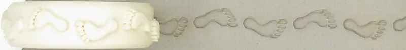 Roller human footprints embossed