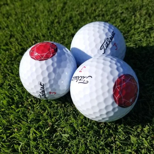 Ruby Gemstone Graphic Titleist Golf Ball - Pack of 3