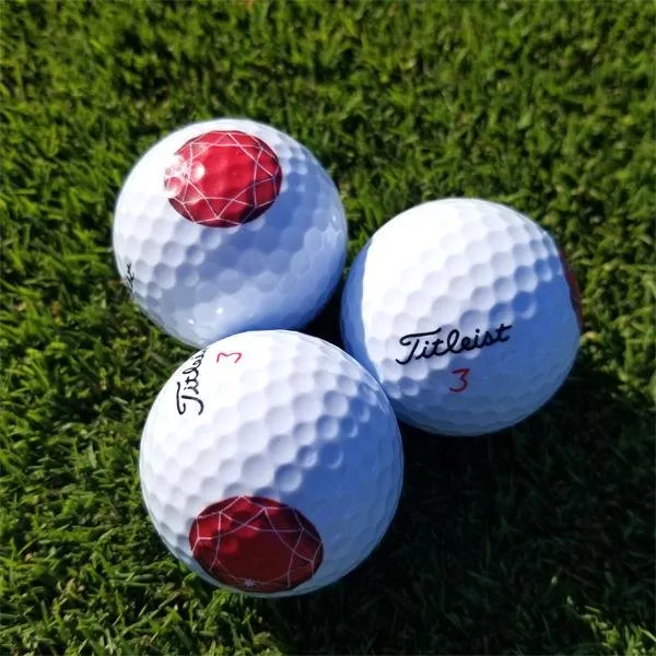 Ruby Gemstone Graphic Titleist Golf Ball - Pack of 3