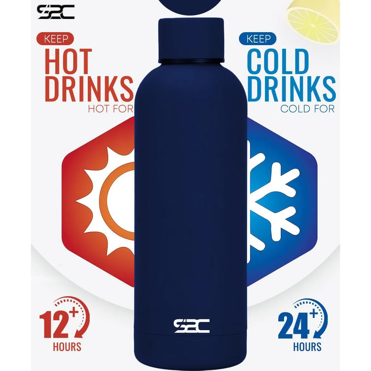 S2C Water Bottle Stainless Steel 750ml - Double Wall insulated Water Bottles for Hot Water Gym Bottle Stainless Steel Water Bottle for Kids School Flask Bottle Hot water bottle (BLUE, 750ml)