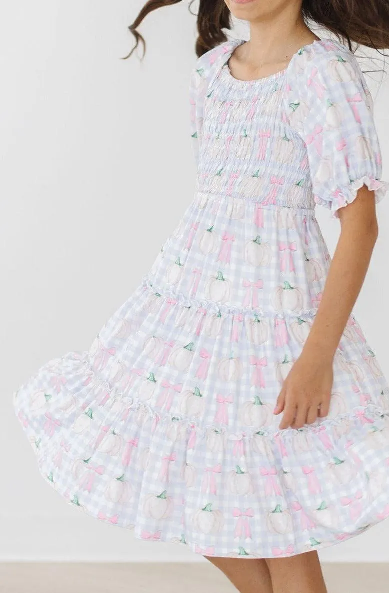 SALE Pumpkin Picnic Smocked Ruffle Dress