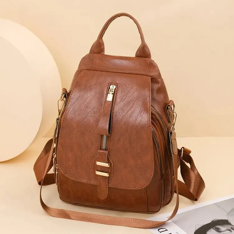 Sally | Classic Leather Vintage Backpack