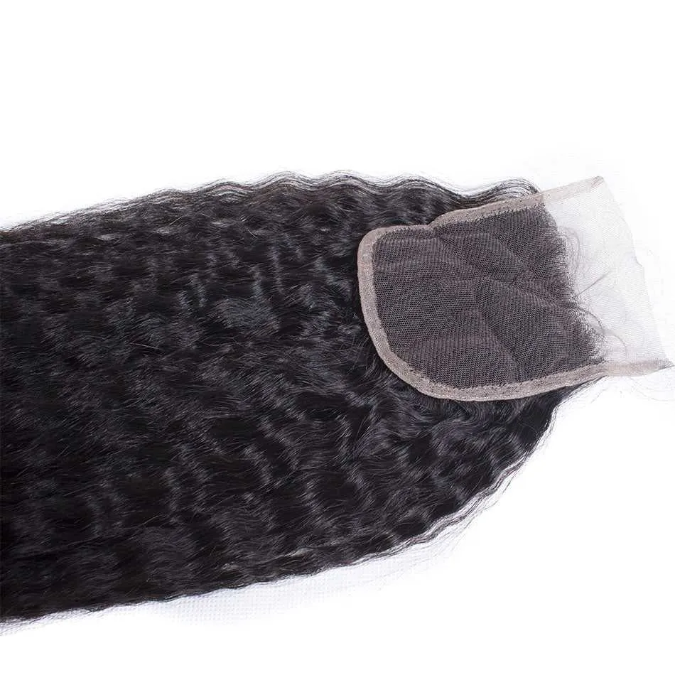 Sdamey Brazilian Human Hair Kinky Straight 7X7 Lace Closure