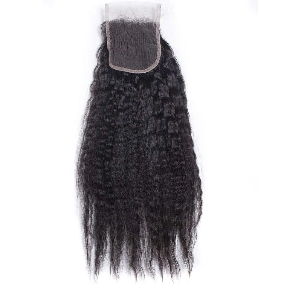 Sdamey Brazilian Human Hair Kinky Straight 7X7 Lace Closure