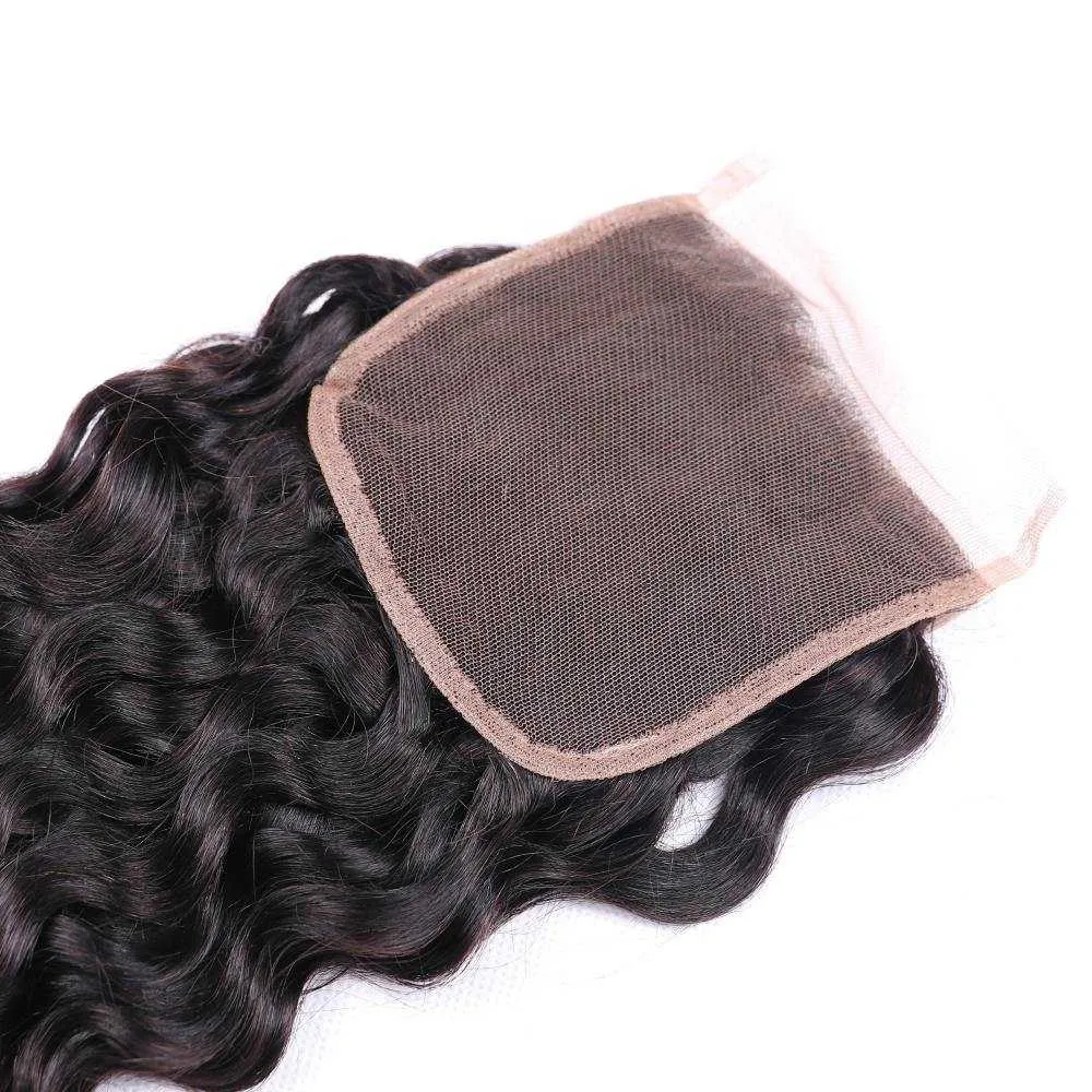 Sdamey Brazilian Water Wave Human Hair 5X5 Lace Closure