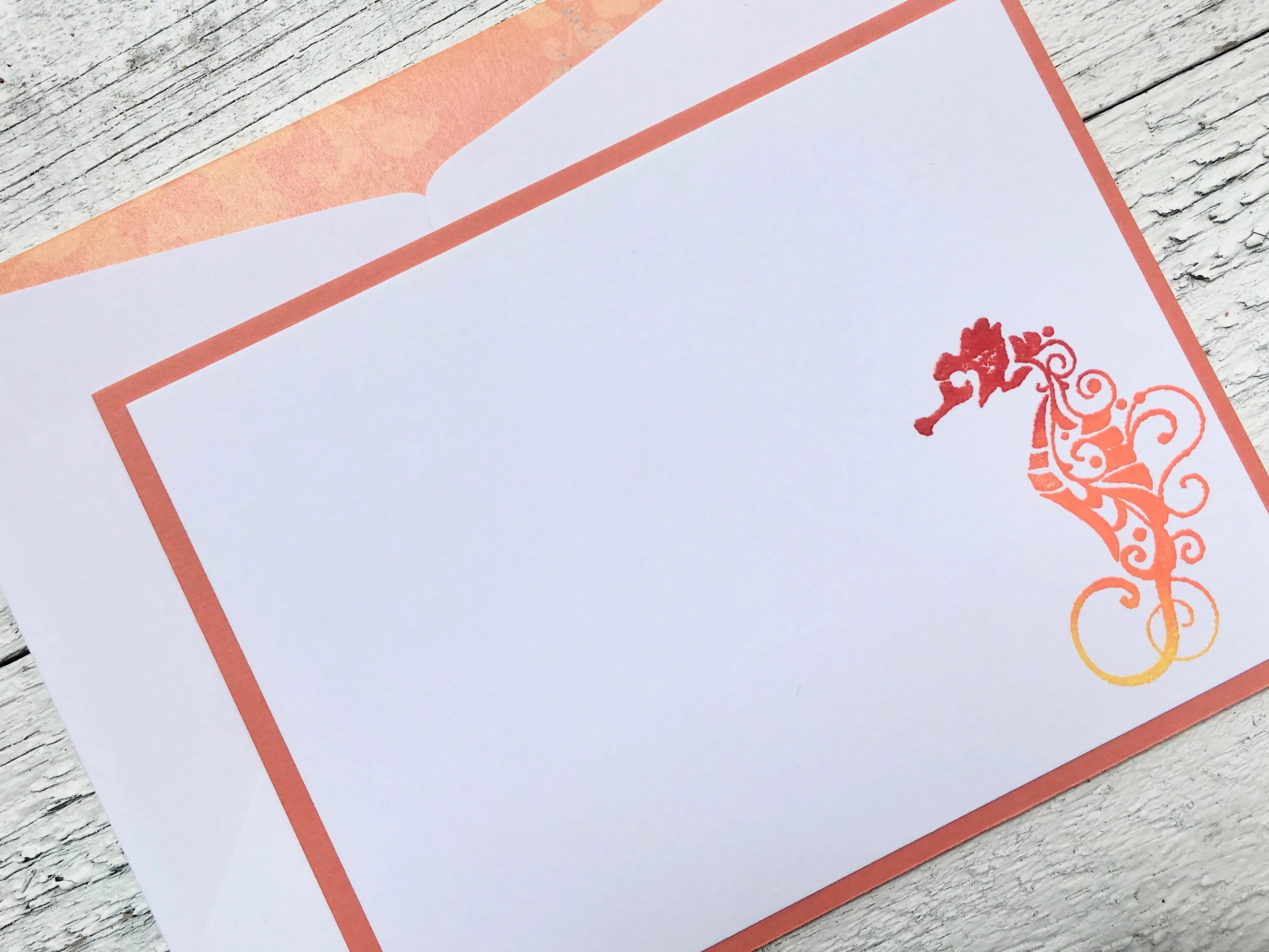 Seahorse Note Cards, Personalized Seahorse Stationery, Thank You Cards, Seahorse Stationery, Beach Note Cards, Nautical Note Cards, Set of 8