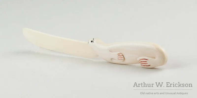 Set of 4 Nunivak Ivory Knives with Seal Handles