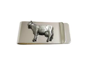 Silver Toned Cow Money Clip