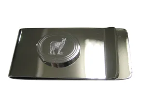 Silver Toned Etched Oval Zebra Money Clip