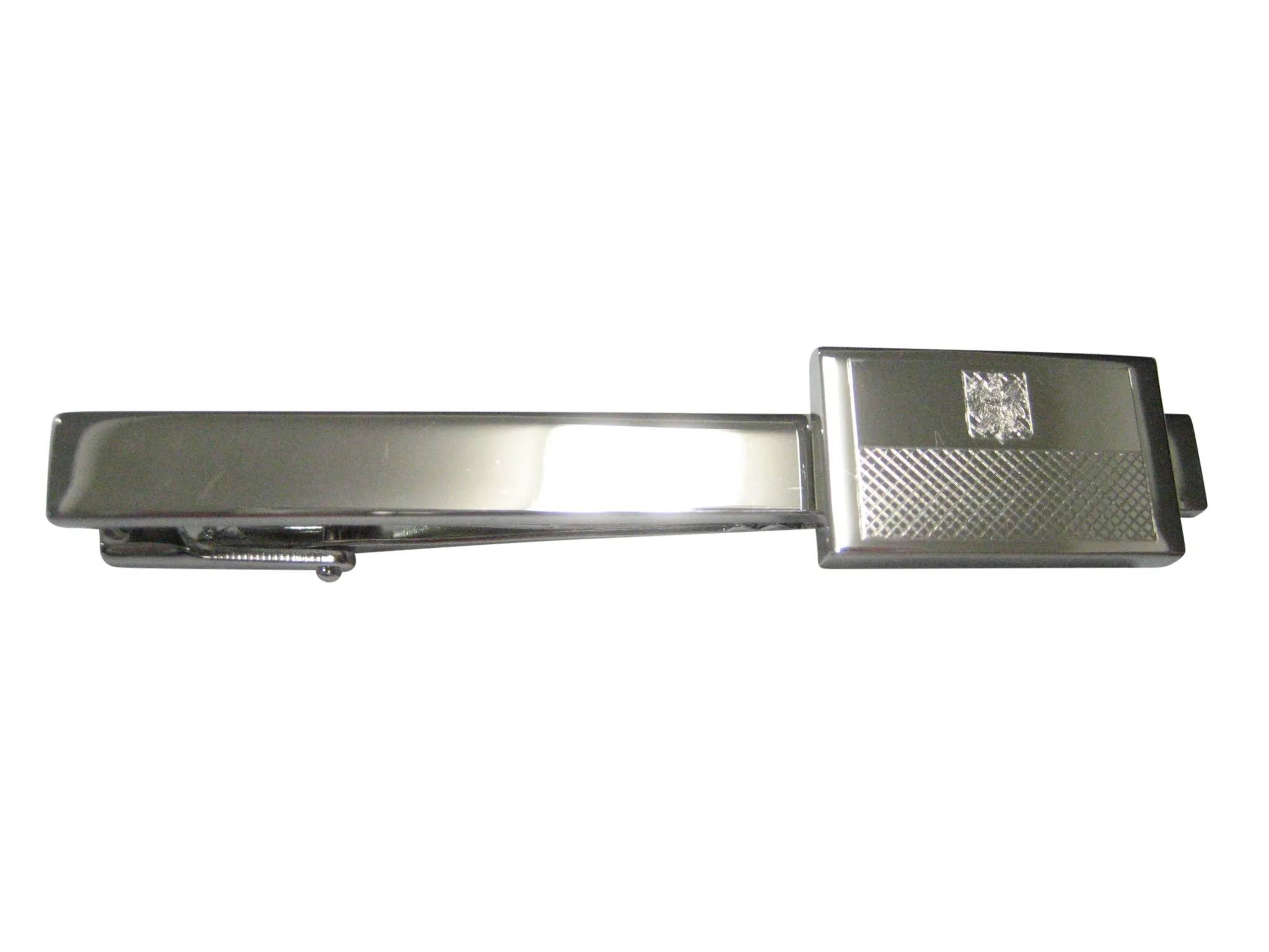 Silver Toned Etched Poland Flag Tie Clip
