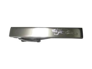 Silver Toned Etched Sleek Manatee Skinny Tie Clip
