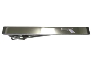 Silver Toned Etched Sleek Simple Modern Handgun Tie Clip
