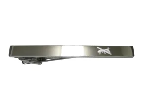 Silver Toned Etched Sleek Unmanned Aerial Vehicle UAV Drone Tie Clip