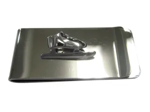 Silver Toned Ice Skating Skates Money Clip