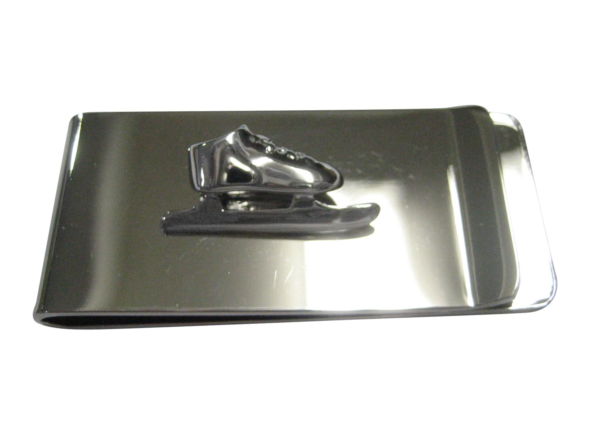 Silver Toned Ice Skating Skates Money Clip