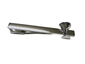 Silver Toned Martini Glass Square Tie Clip