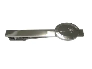 Silver Toned Oval Etched Anatomical Neuron Nerve Cell Tie Clip