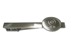Silver Toned Oval Pendant Etched Stellar Lumens Coin XLM Cryptocurrency Blockchain Tie Clip