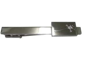 Silver Toned Rectangular Etched Anatomical Neuron Nerve Cell Tie Clip
