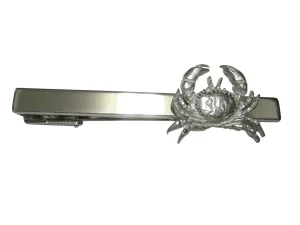 Silver Toned Textured Crab Tie Clip