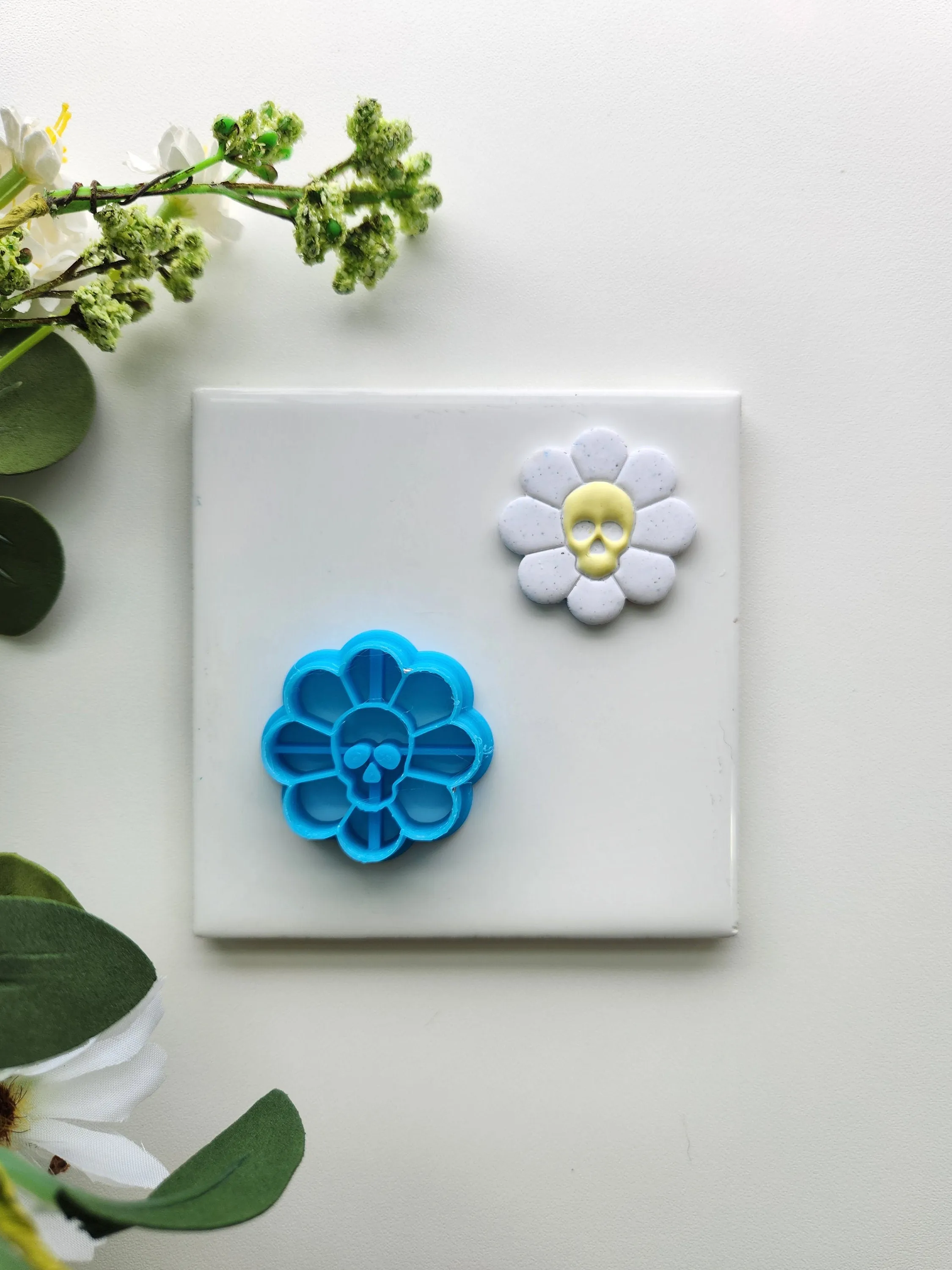 Skull Daisy | Fall Polymer Clay Cutter