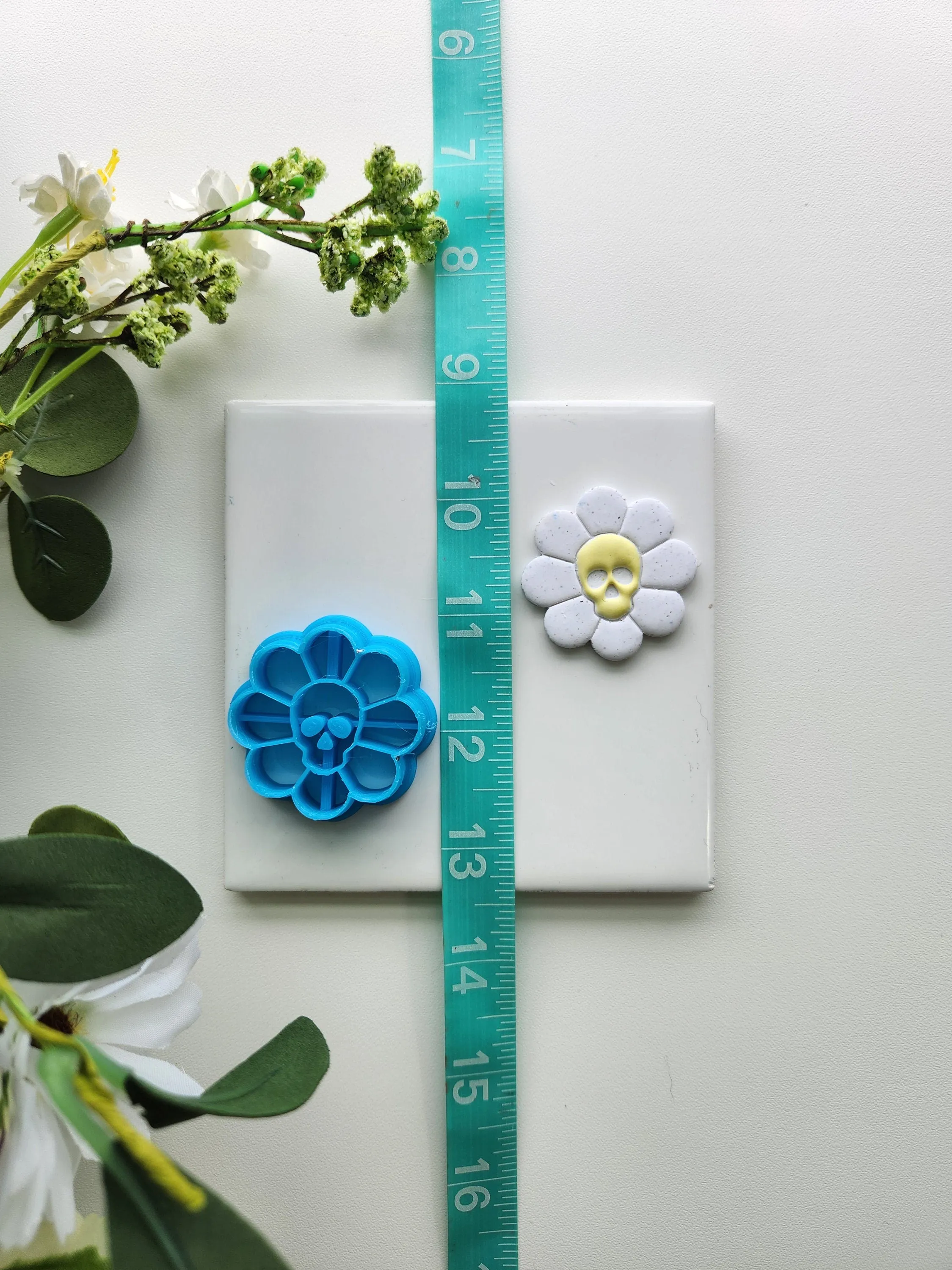 Skull Daisy | Fall Polymer Clay Cutter