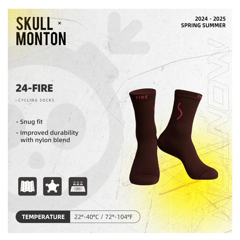 SKULL MONTON CYCLING SOCKS 24-FIRE WOMEN