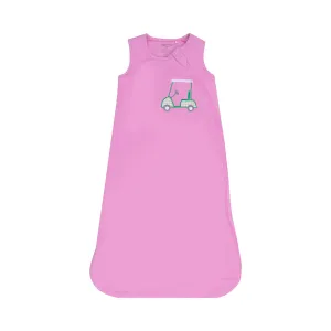Sleep Bag - Solid Fuchsia Pink with Golf Cart Applique