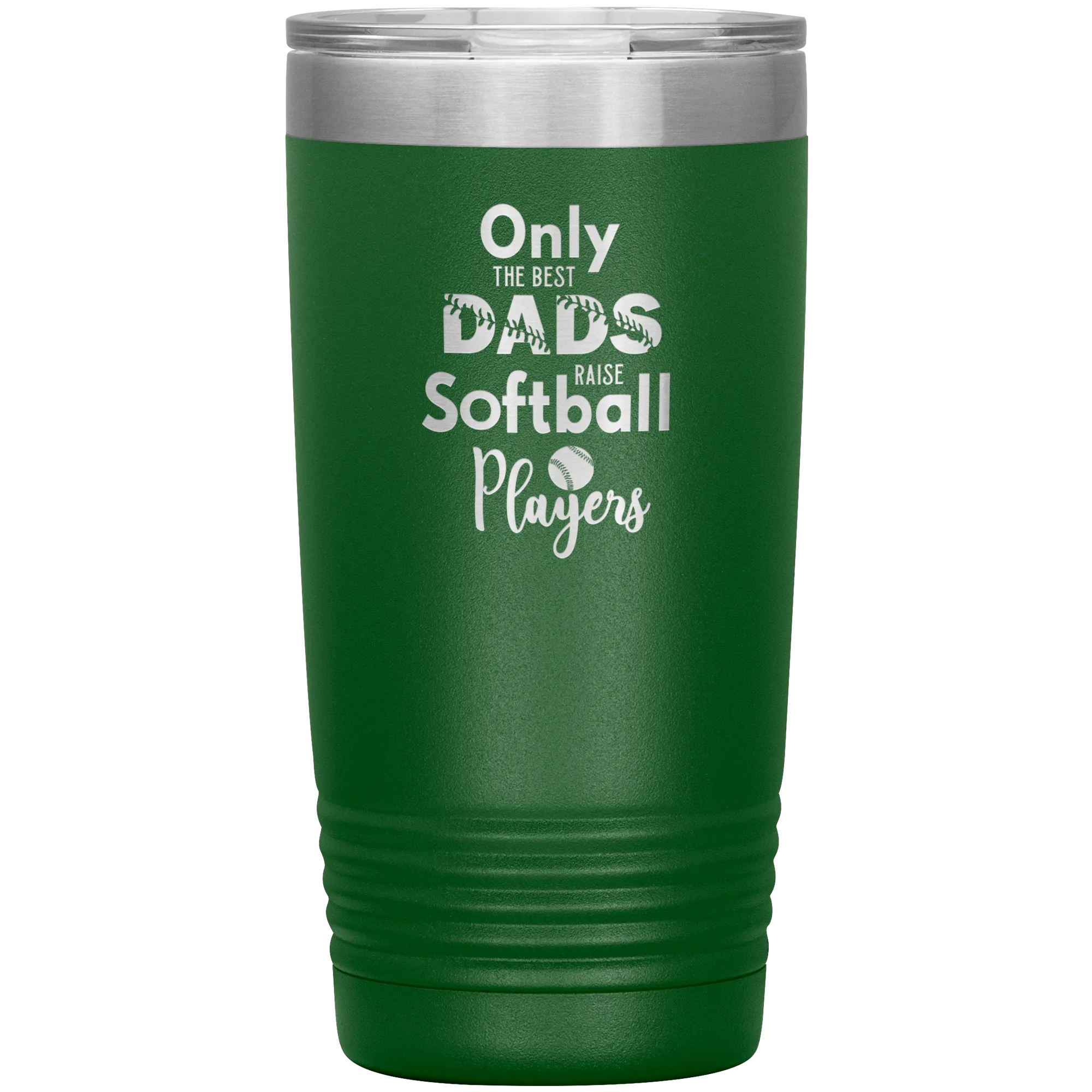 Softball Dad Tumbler Gift for Softball Coach Dad Only the Best Dads Raise Softball Players Funny Insulated Hot Cold Travel Cup 20oz BPA Free