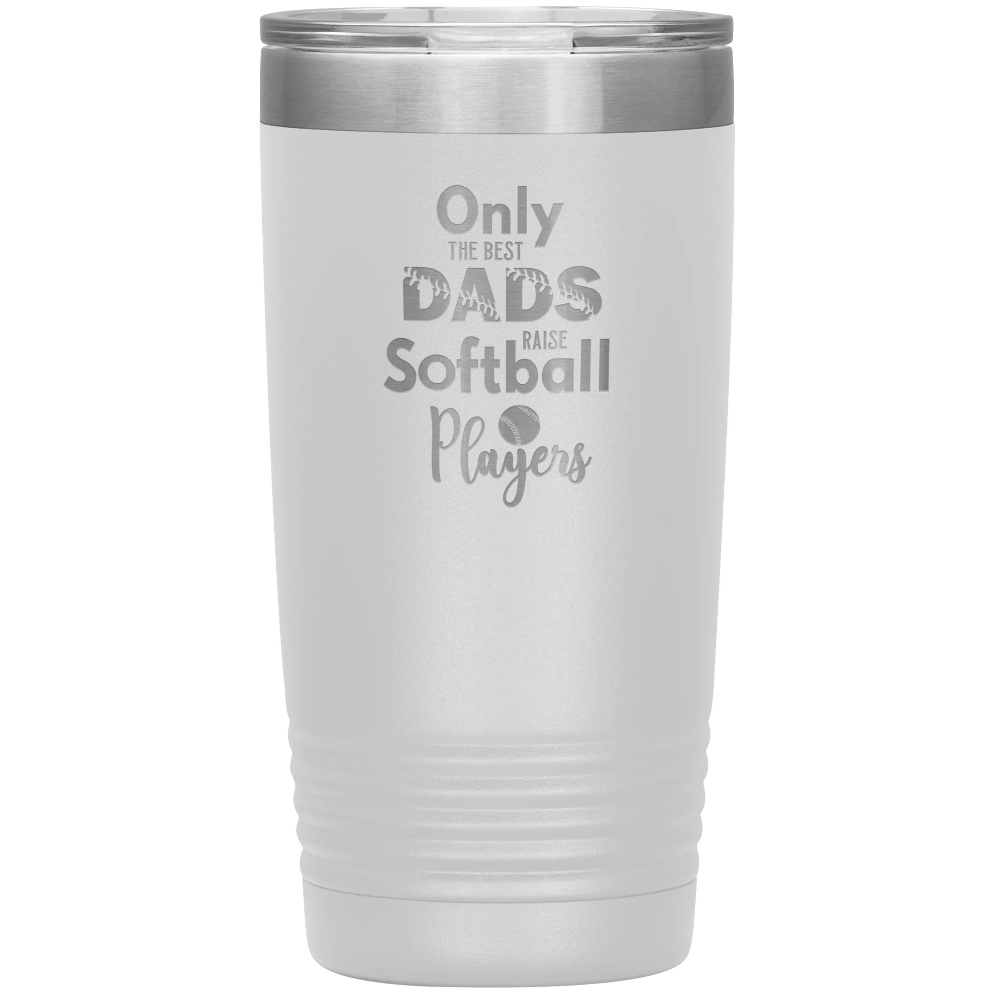 Softball Dad Tumbler Gift for Softball Coach Dad Only the Best Dads Raise Softball Players Funny Insulated Hot Cold Travel Cup 20oz BPA Free