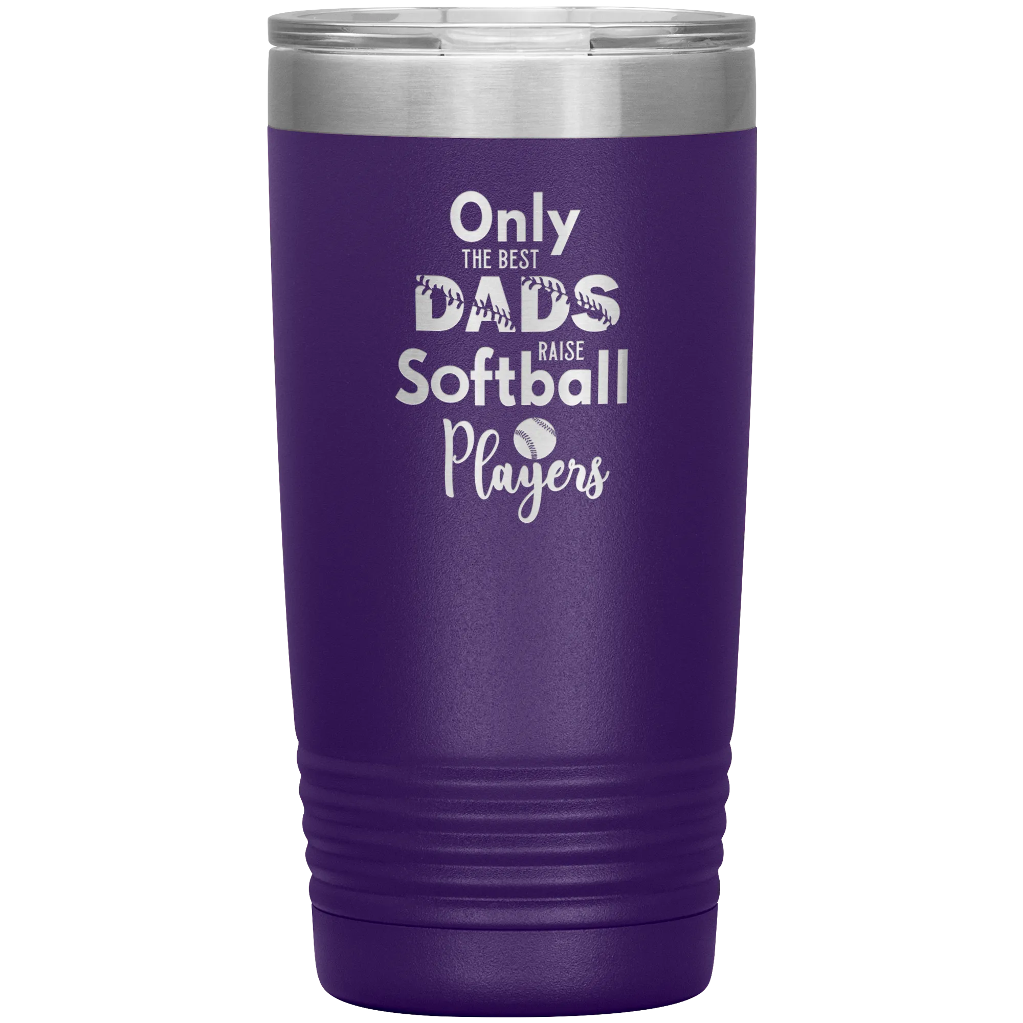 Softball Dad Tumbler Gift for Softball Coach Dad Only the Best Dads Raise Softball Players Funny Insulated Hot Cold Travel Cup 20oz BPA Free