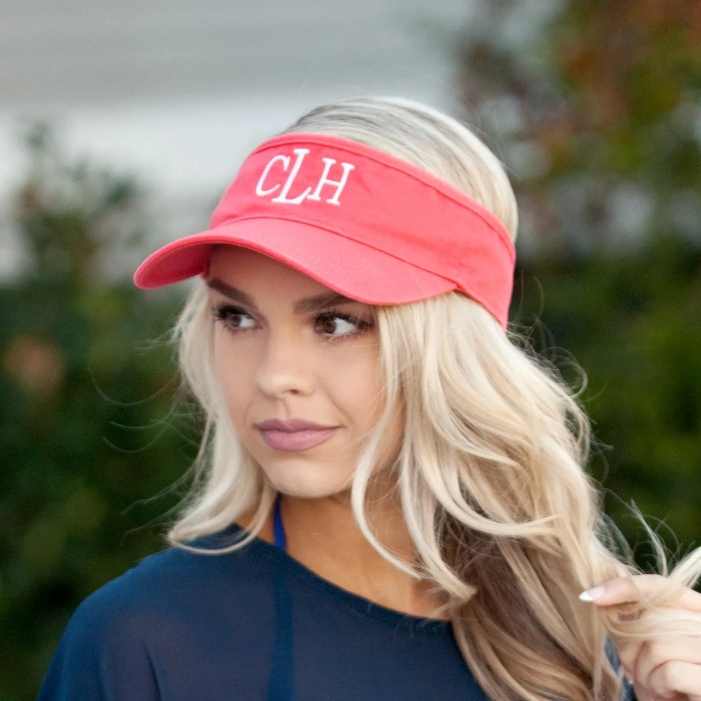 Solid Monogrammed Visor - 6 Colors