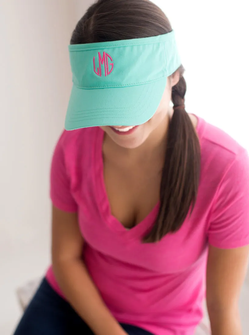 Solid Monogrammed Visor - 6 Colors