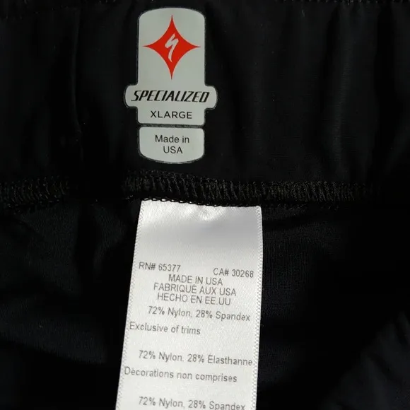 Specialized Sport Shorts XL Cycling Black Unisex? Made in USA